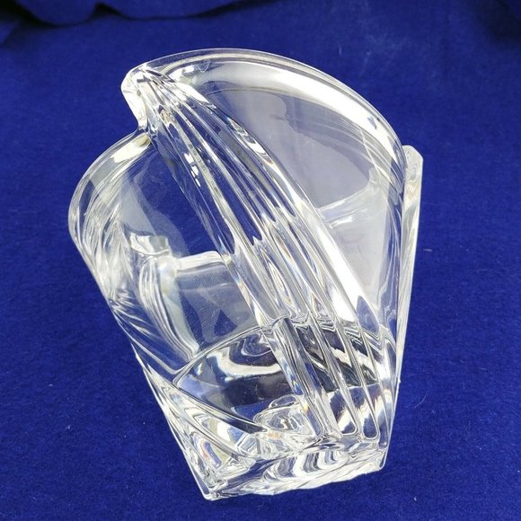 Candle Holder Candy Nut Bowl Triangle Swirl Design Glass 4" H - Picture 3 of 8